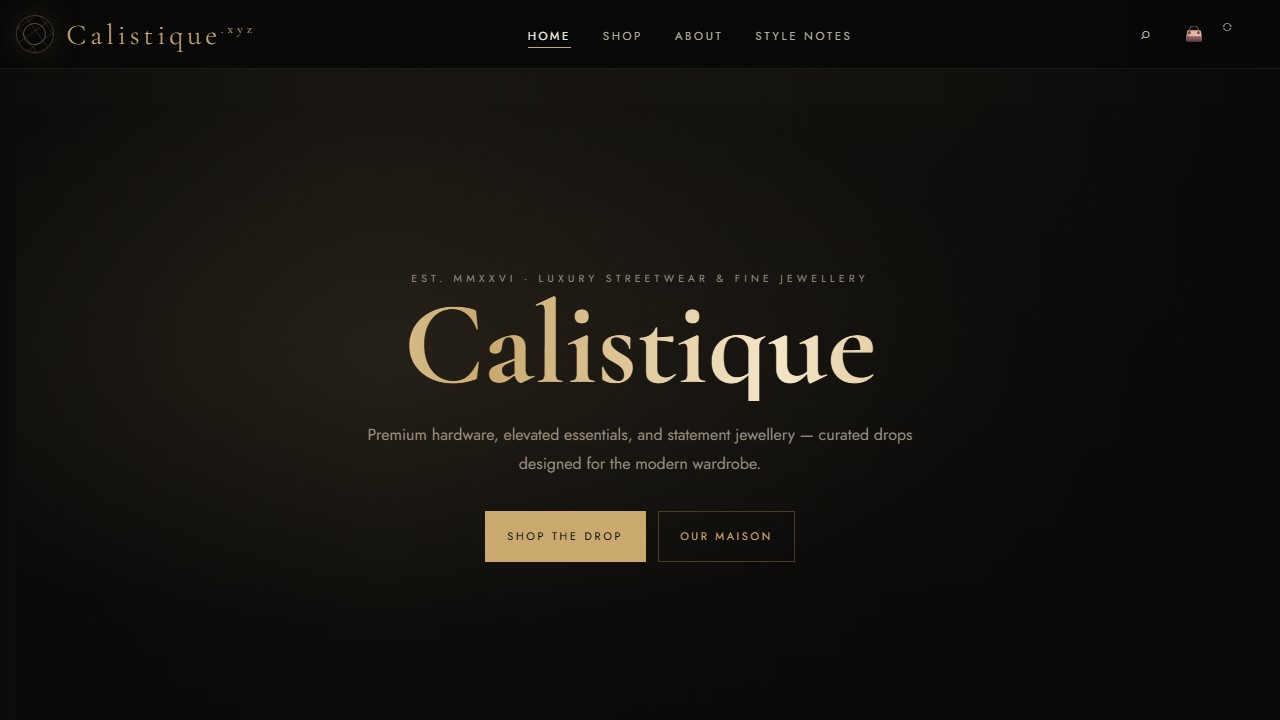 Calistique website preview