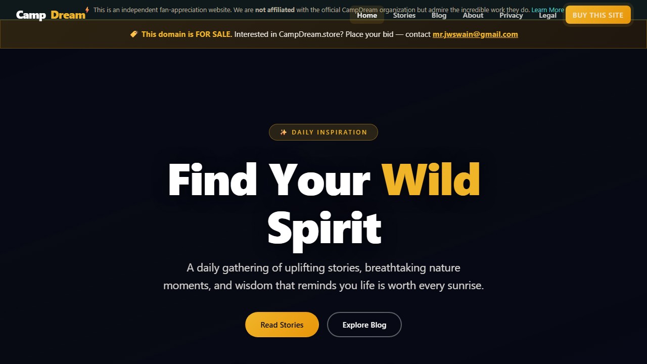 Camp Dream Store website preview