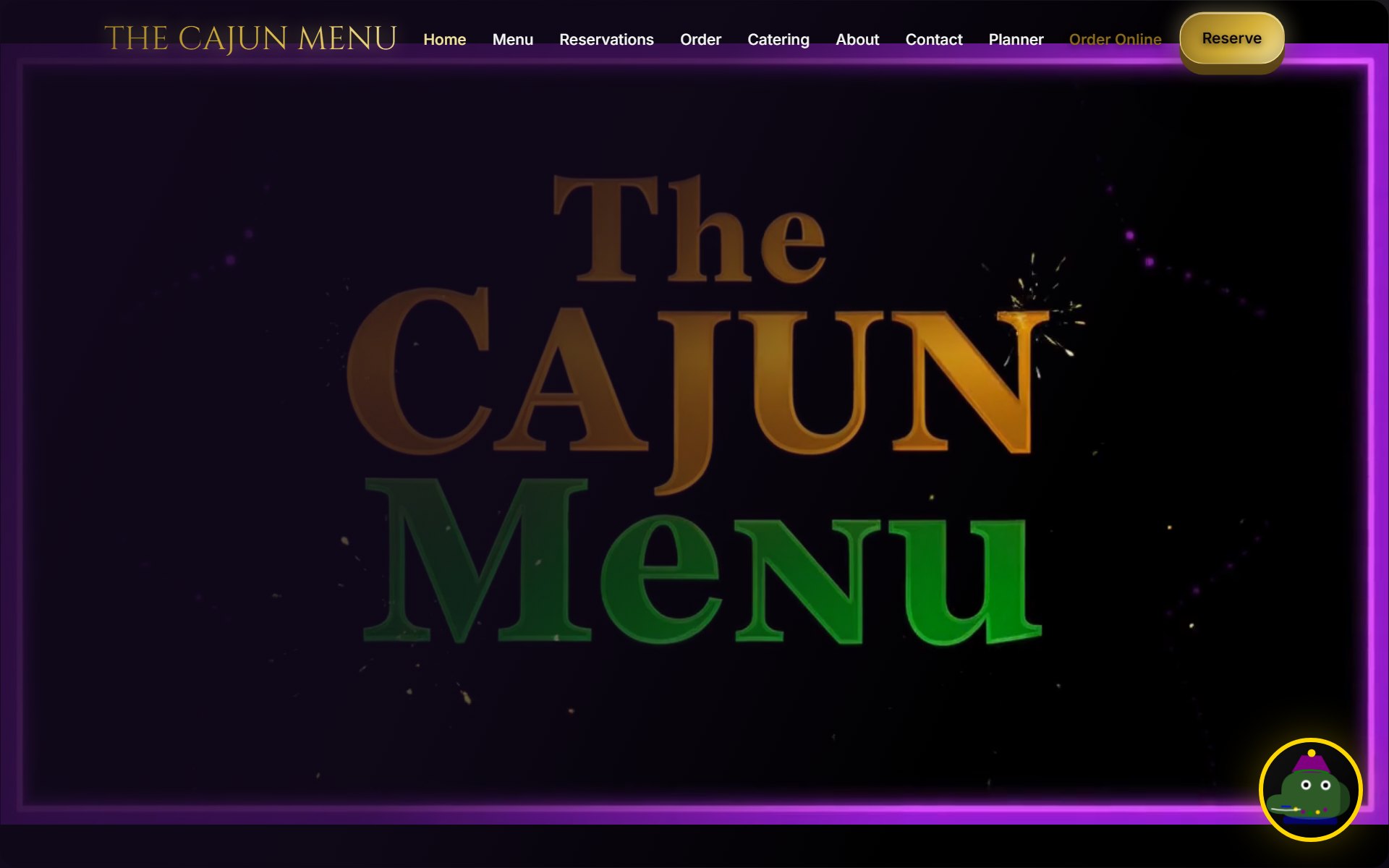 The Cajun Menu website preview